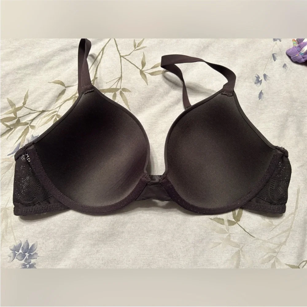 DKNY Lace Comfort Underwire Demi Bra Black Size 34B